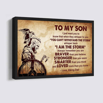 New Version Warrior Poster Canvas Whisper Back I'm The Storm From Dad To Son Gift For Your Son Motivational Quotes