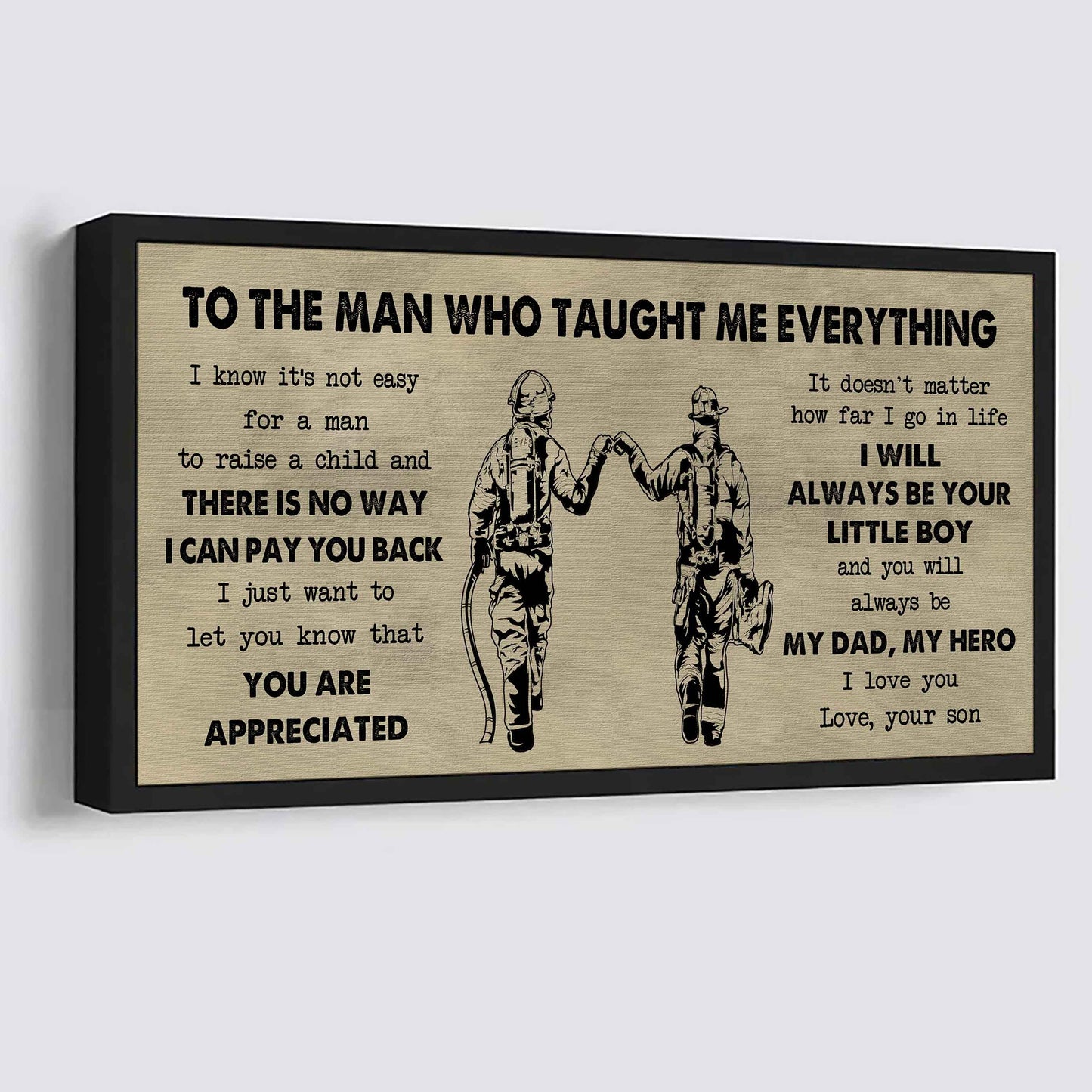 Family Poster Horizontal Canvas To My Dad I Know It's Not Easy To Raise A Child I Will Always Be Your Little Boy Gift From Son To Dad