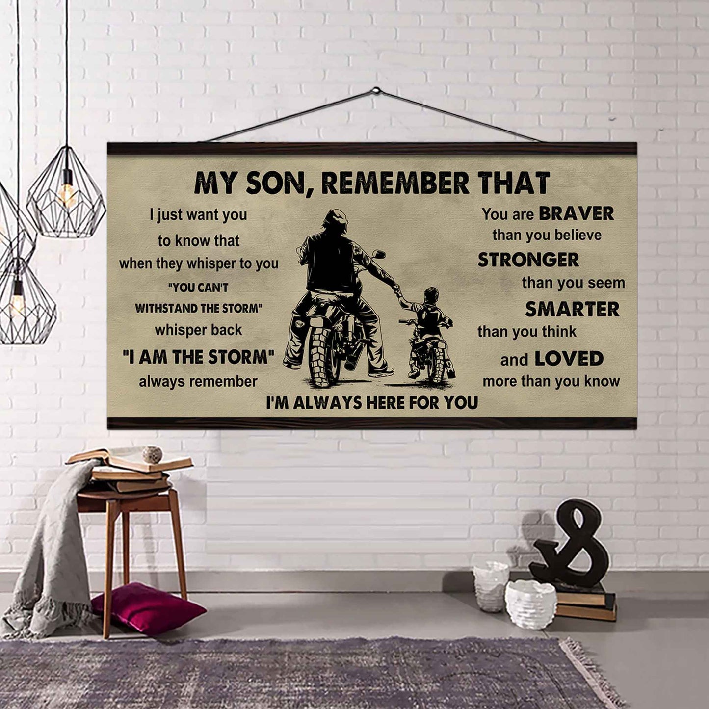 Personalized DRB Poster Canvas - My Son Remember That Whisper Back I Am The Storm