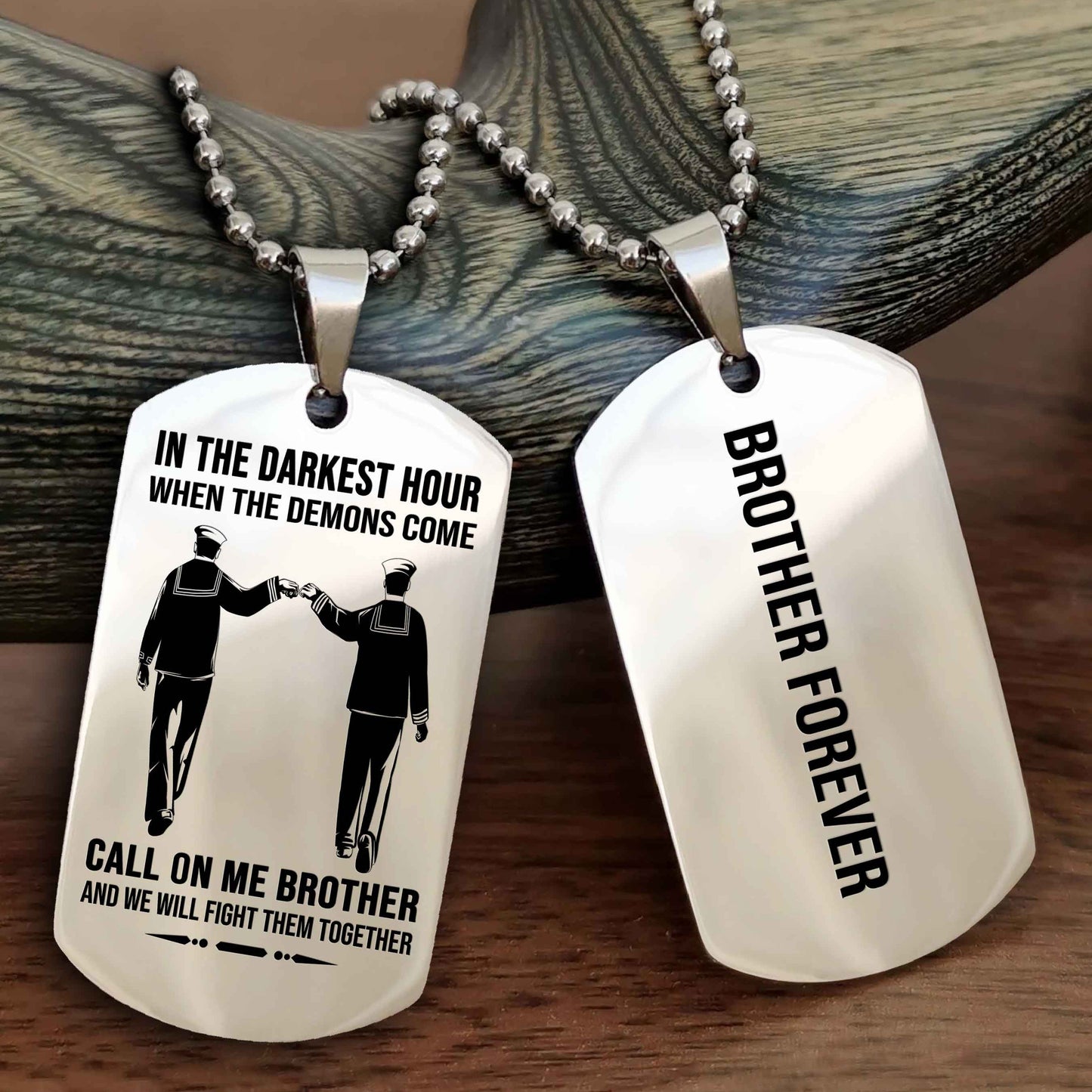 Cowboy Customizable engraved black dog tag double sided gift from brother, brother forevers