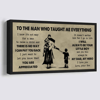 DRB To The Man Who Taught Me Everything - You Will Always Be My Hero Poster Canvas Gift For Father - Photo Upload