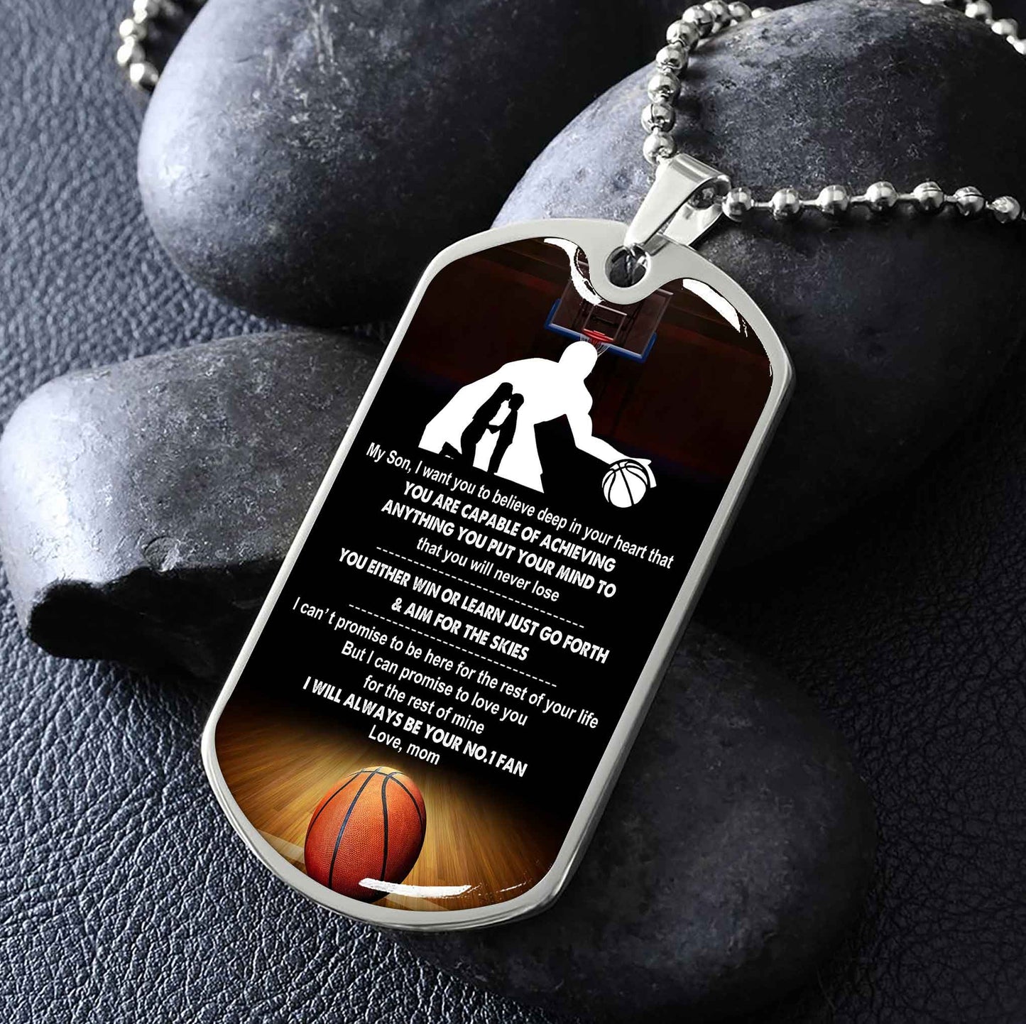 Sport Military Chain 18K Gold Plated Silver Plated To My Son From Mom Motivation Message I Will Always Be Your No 1 Fan