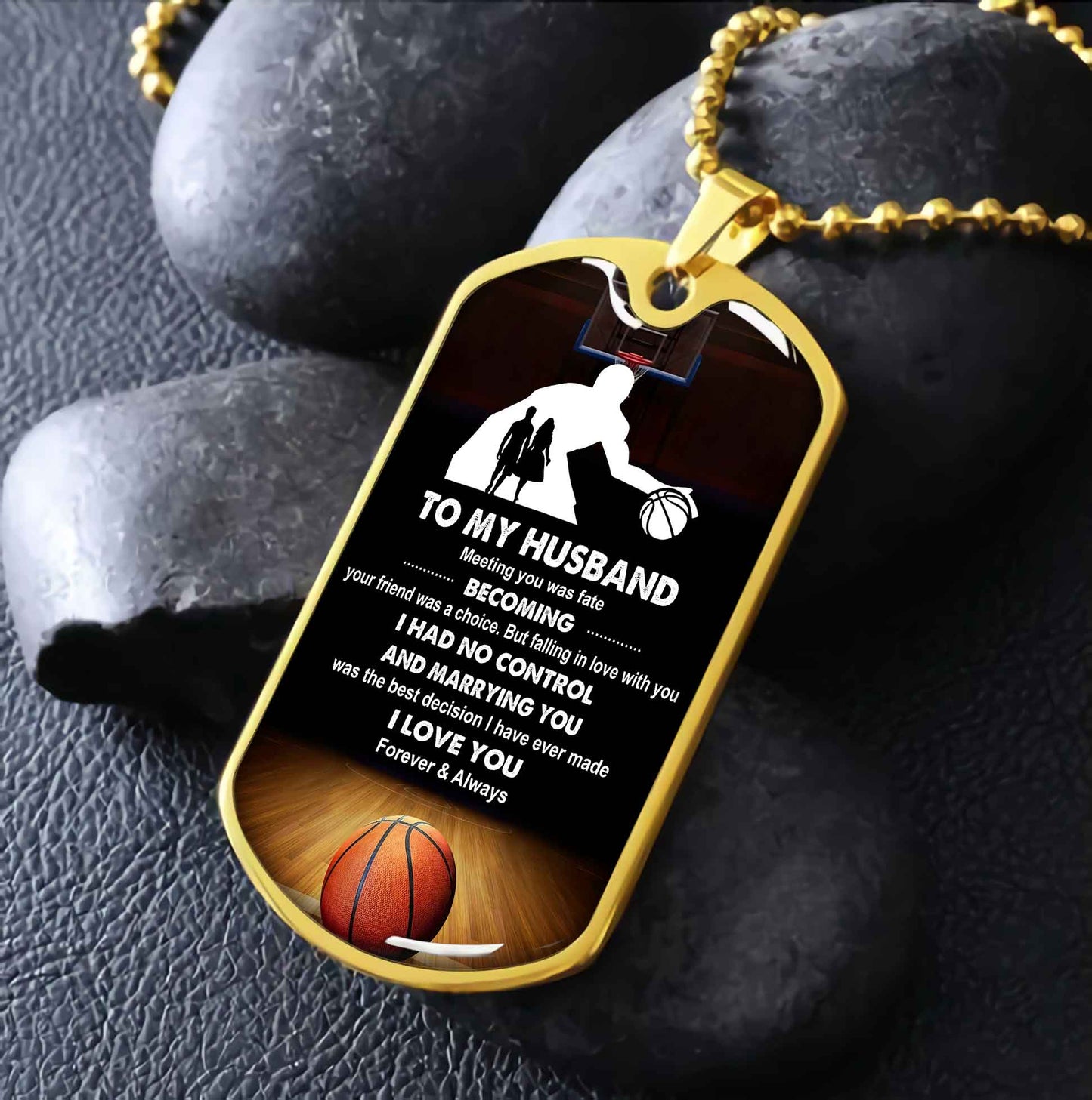 Sport Military Chain 18K Gold Plated Silver Plated To My Husband From Wife With Love Message