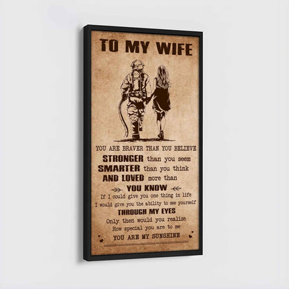 Family Poster Canvas You Are Braver Than You Believe - You Are My Sunshine Gift For Your Wife
