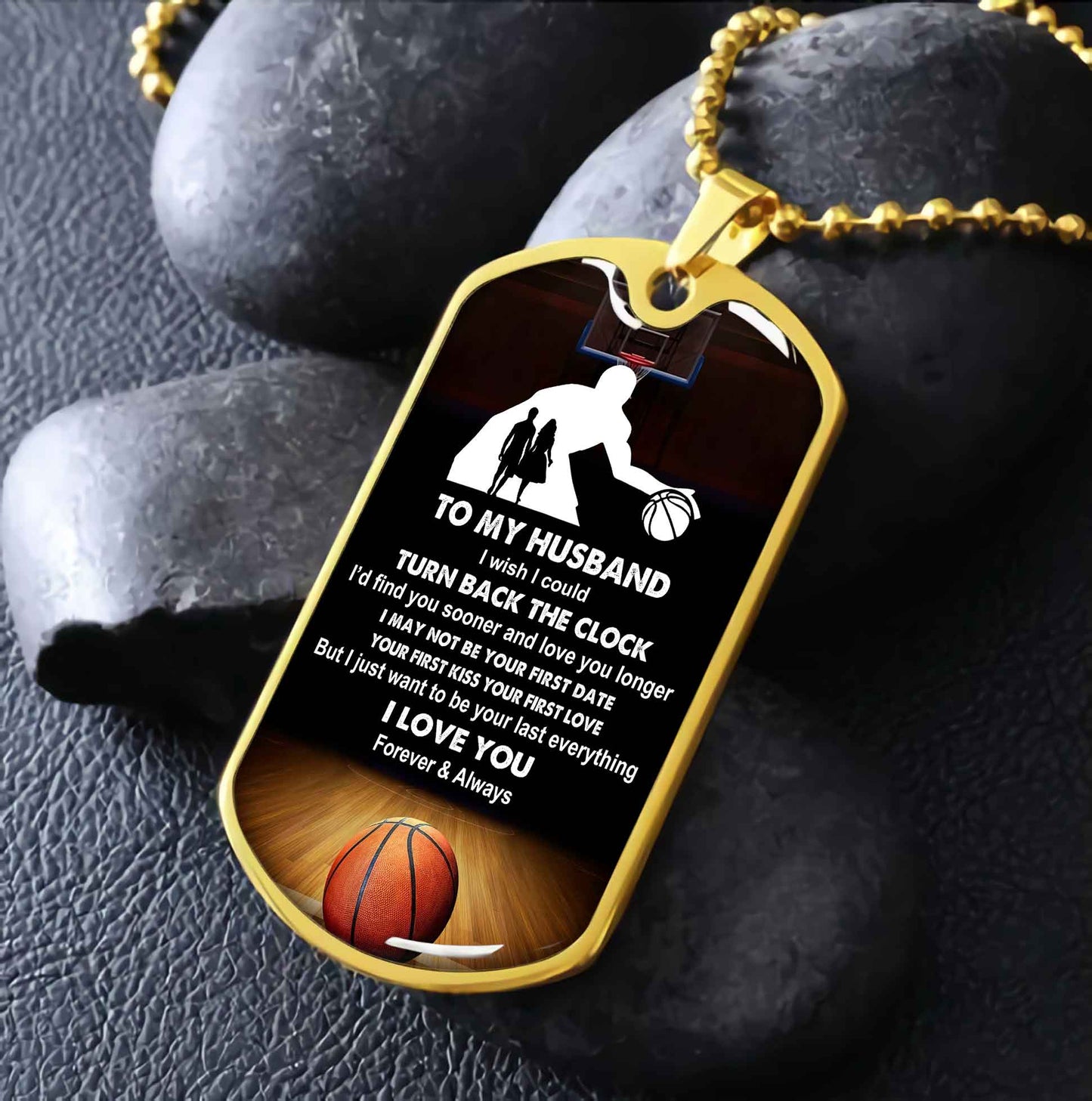 Sport Military Chain 18K Gold Plated Silver Plated To My Husband From Wife With Love Message