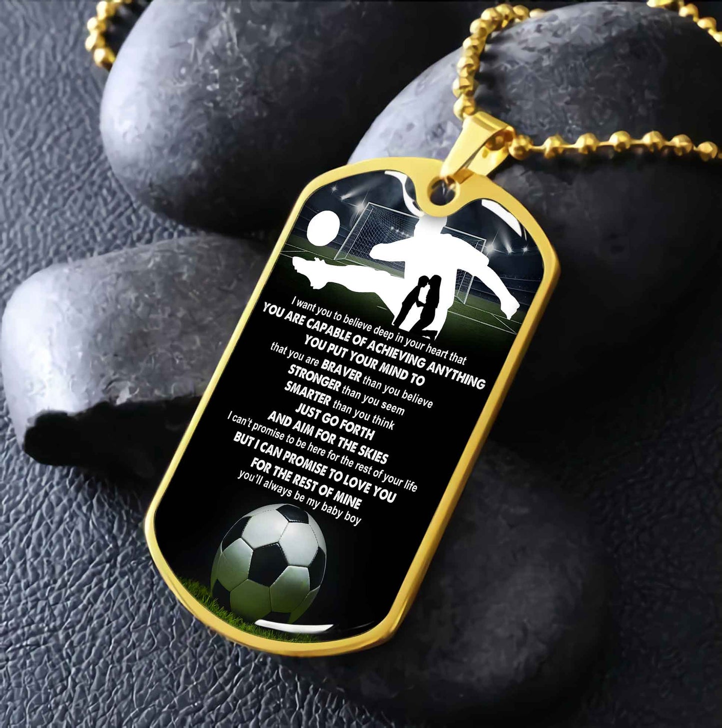 Sport Military Chain 18K Gold Plated Silver Plated To My Son Mom Motivation Message