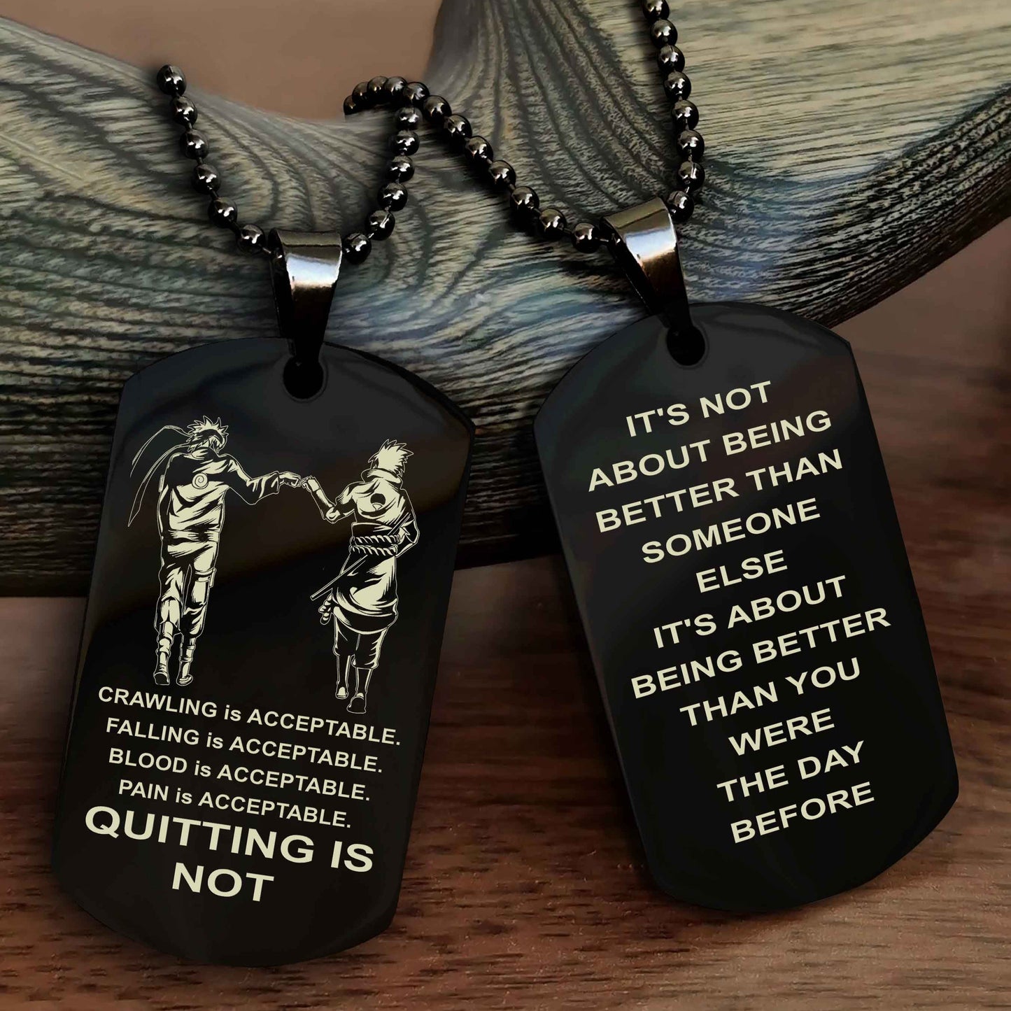 Spartan Double Sided Dog Tag Quiting Is Not It Is About Being Better Than You Were The Day Before