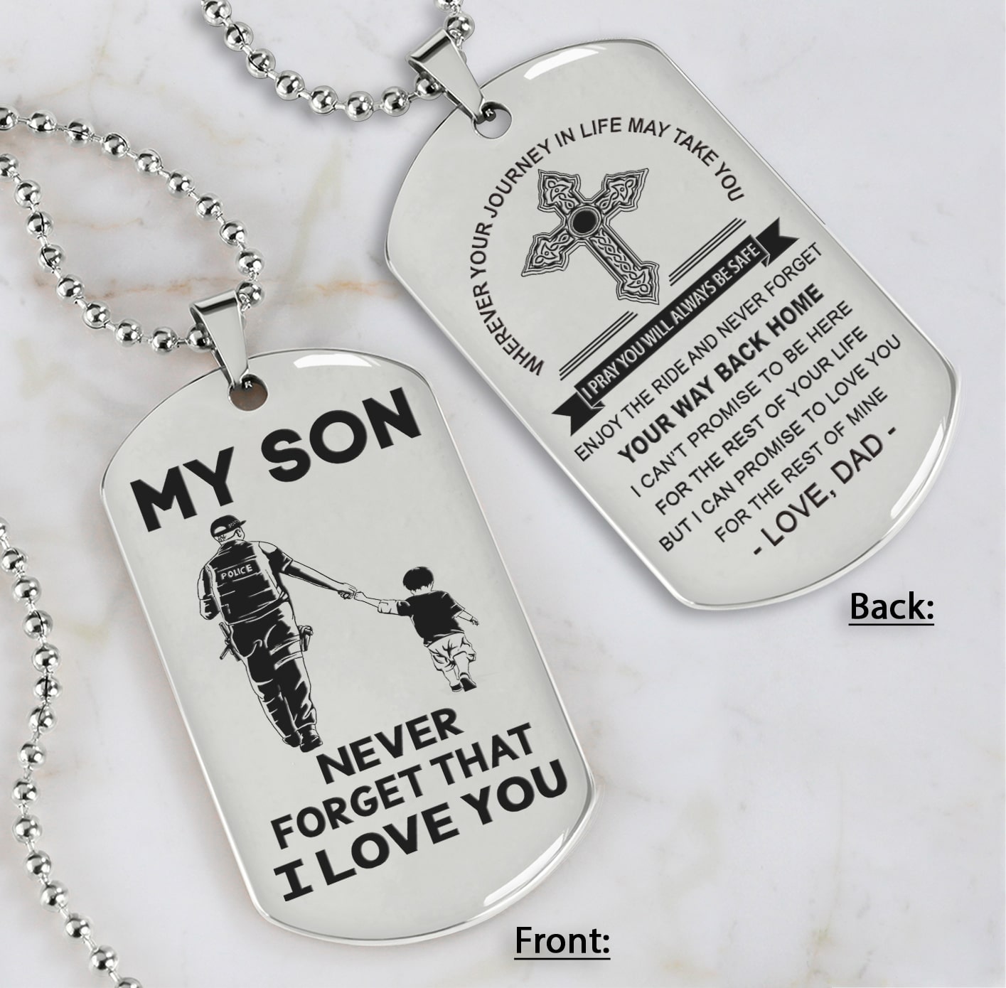 Samurai customizable engraved dog tag, gifts from dad mom to son- Be the nice kid