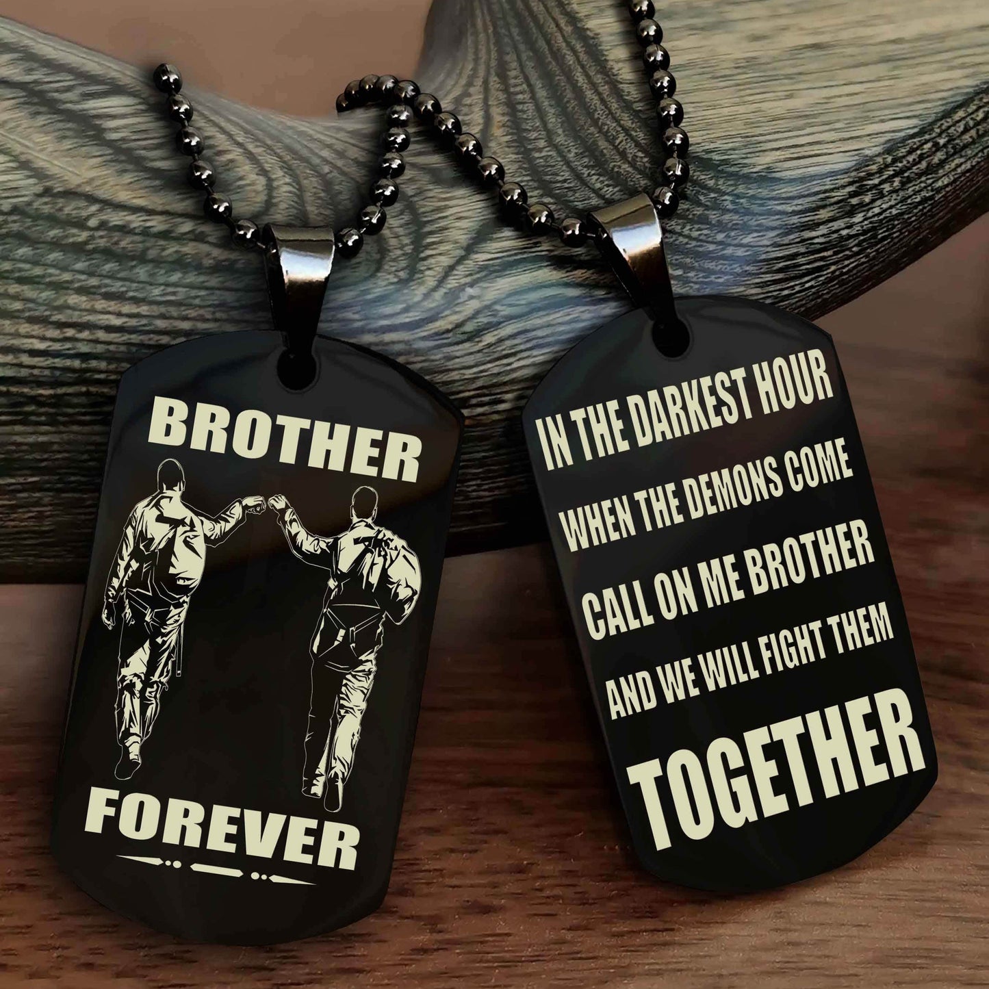Knight Templar Personalized Double Sided Dog Tag For My Brother - Call On Me Brother And We Will Fight Them Together Gift For Your Friend