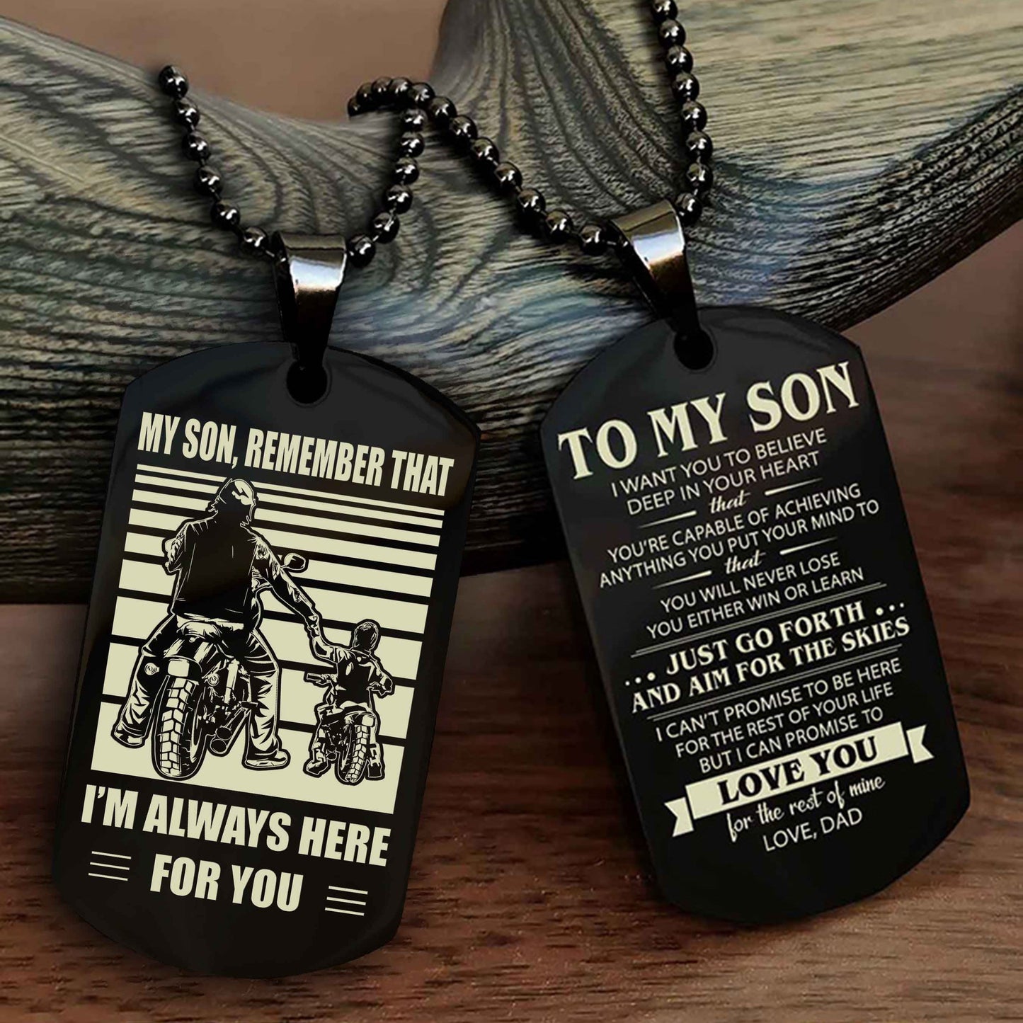 DRB Double Sided Dog Tag My Son Remember That - Gift For Son Just Go Forth And Aim For The Skies