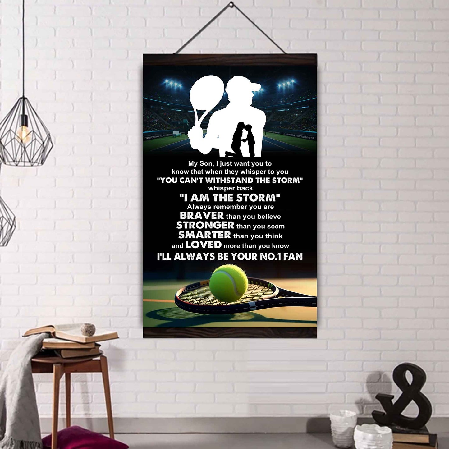 Baseball Poster Canvas Mom To Son - Whisper Back I Am The Storm I Will Always Your No 1 Fan