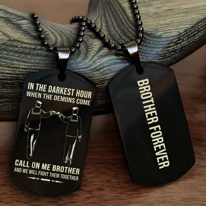TWD Customizable engraved black dog tag double sided gift from brother, brother forevers
