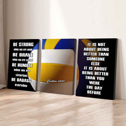 3-Piece Motivational Baseball Canvas Wall Art Set