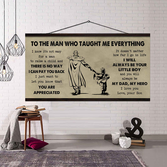 DRB To The Man Who Taught Me Everything - You Will Always Be My Hero Poster Canvas Gift For Father - Photo Upload