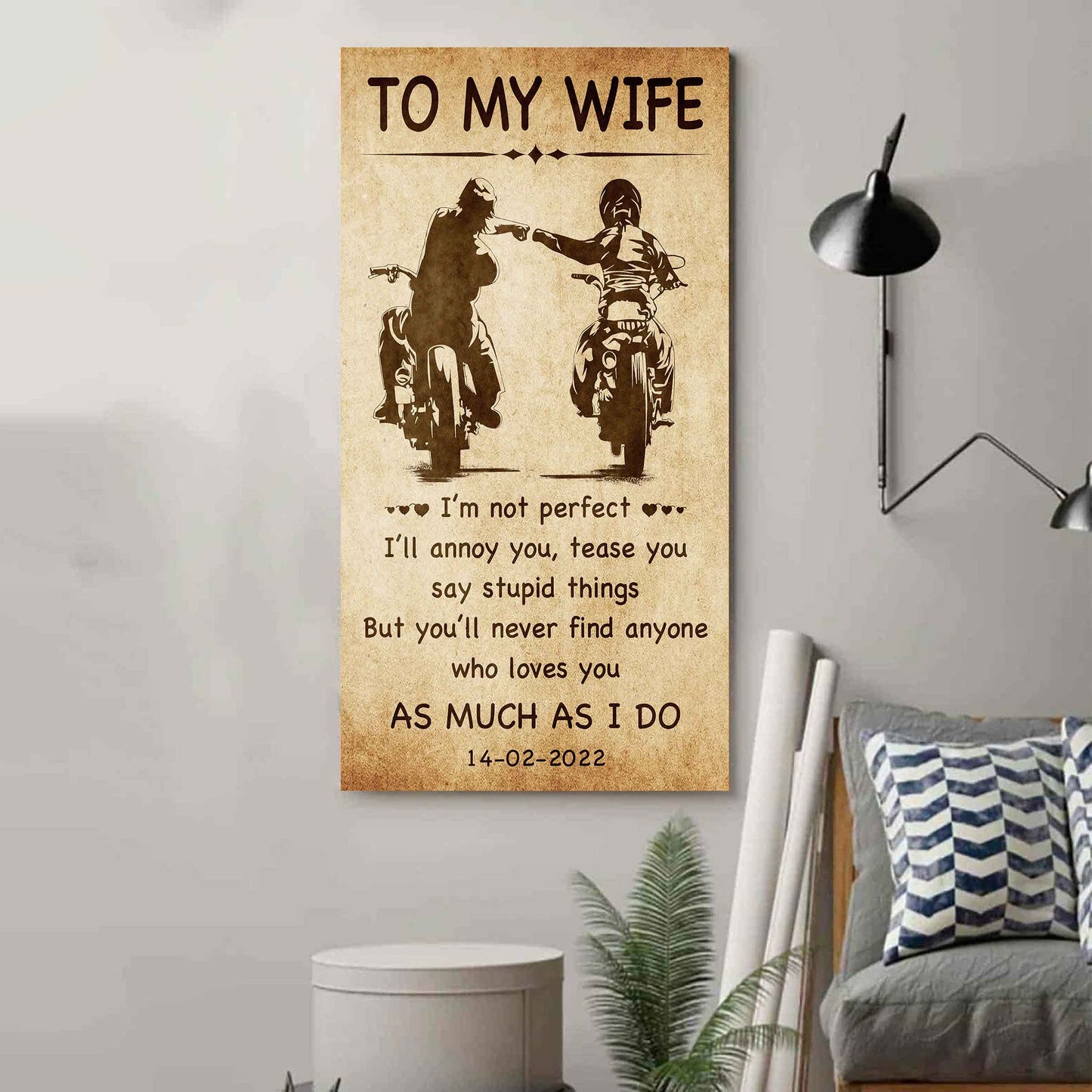 Family Poster Canvas To My Wife - I Am Not Perfect