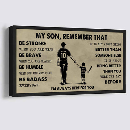 Personalized DRB Poster Canvas - My Son Remember That Be Strong When You Are Weak Be Badass Everyday