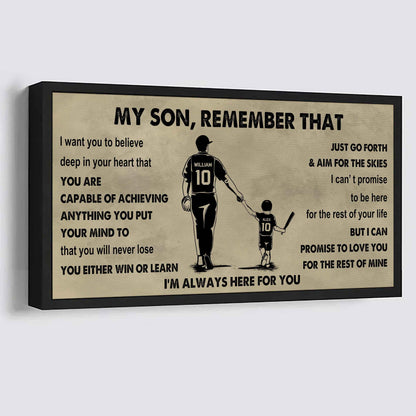 Personalized Sport Poster Canvas -  My Son Remember That You Will Never Lose You Either Win Or Learn