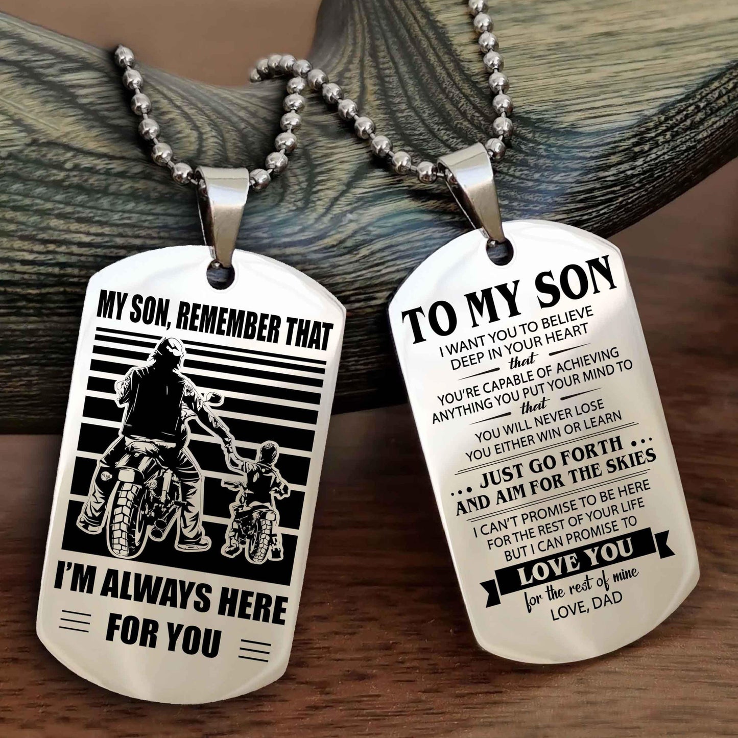 DRB Double Sided Dog Tag My Son Remember That - Gift For Son Just Go Forth And Aim For The Skies