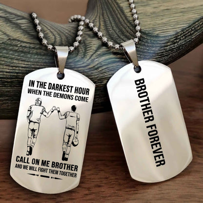 Viking customizable engraved black dog tag double sided gift from brother, brother forevers