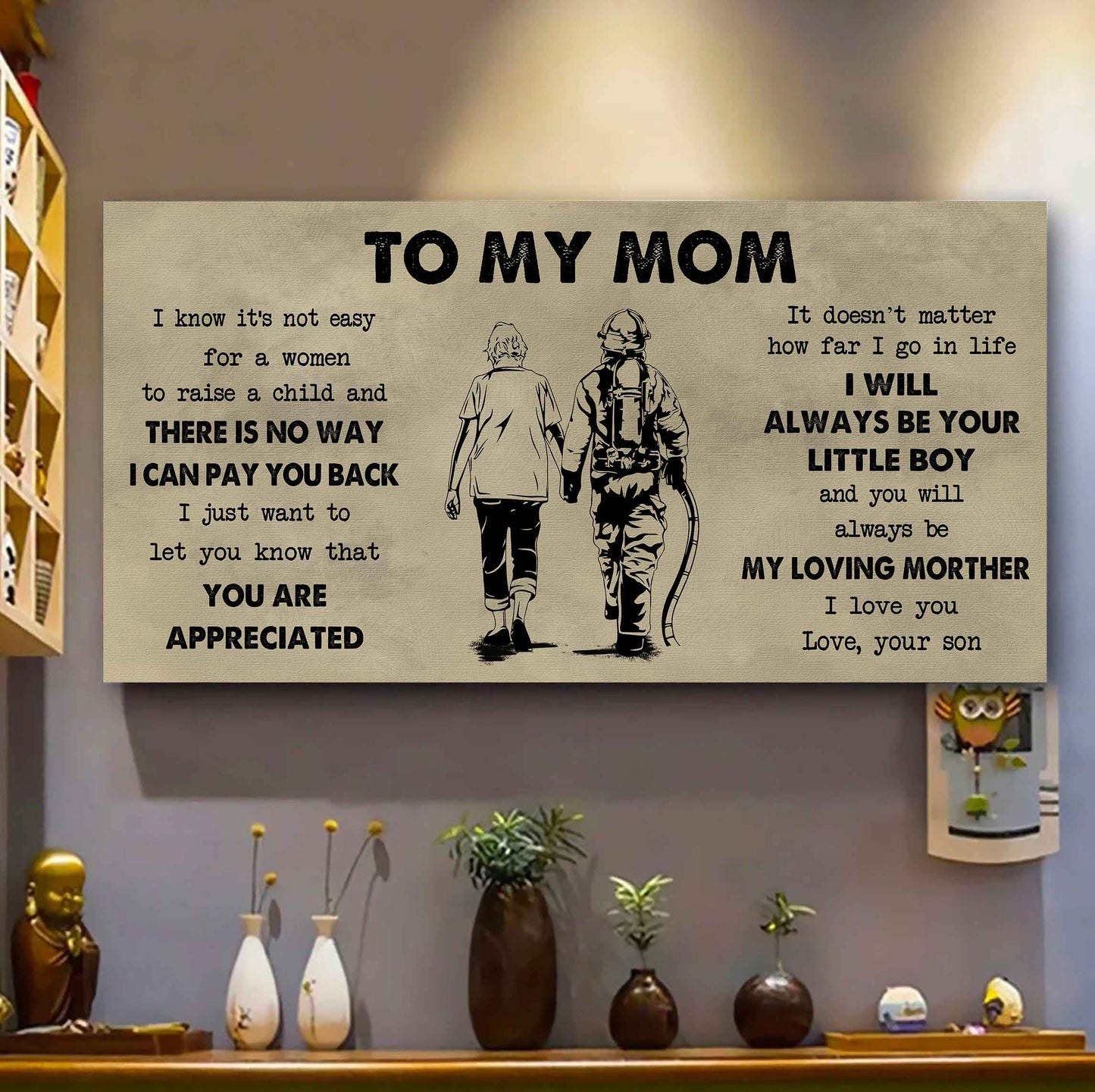 Family Poster Canvas To My Mom I Know It's Not Easy To Raise - I Will Always Be Your Little Boy