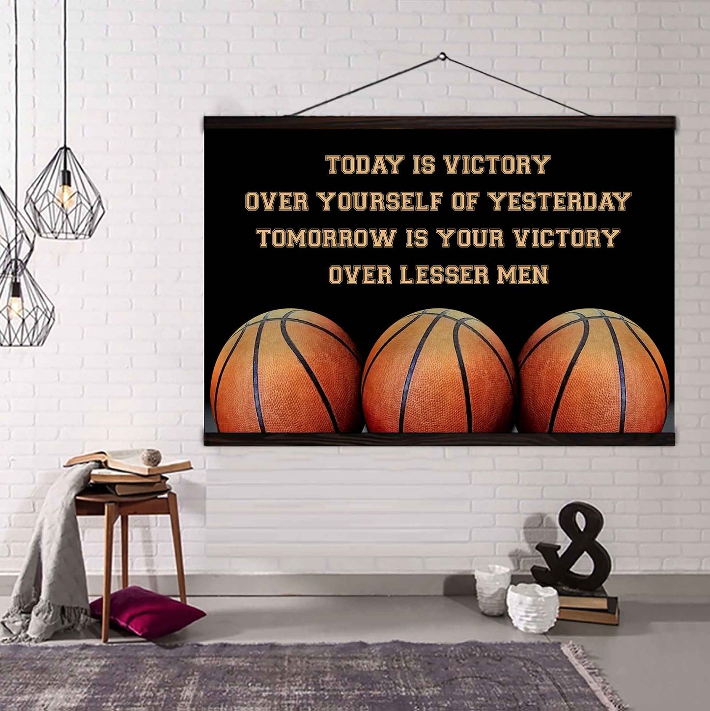 Sport Poster Canvas Today Is Victory Over Your Self Best Gift With Motivation Quotes