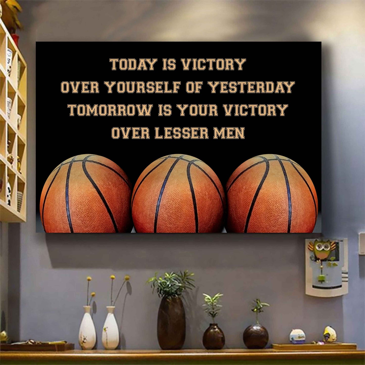 Sport Poster Canvas Today Is Victory Over Your Self Best Gift With Motivation Quotes