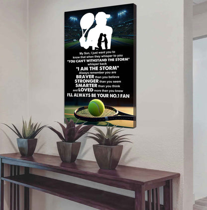 Baseball Poster Canvas Mom To Son - Whisper Back I Am The Storm I Will Always Your No 1 Fan