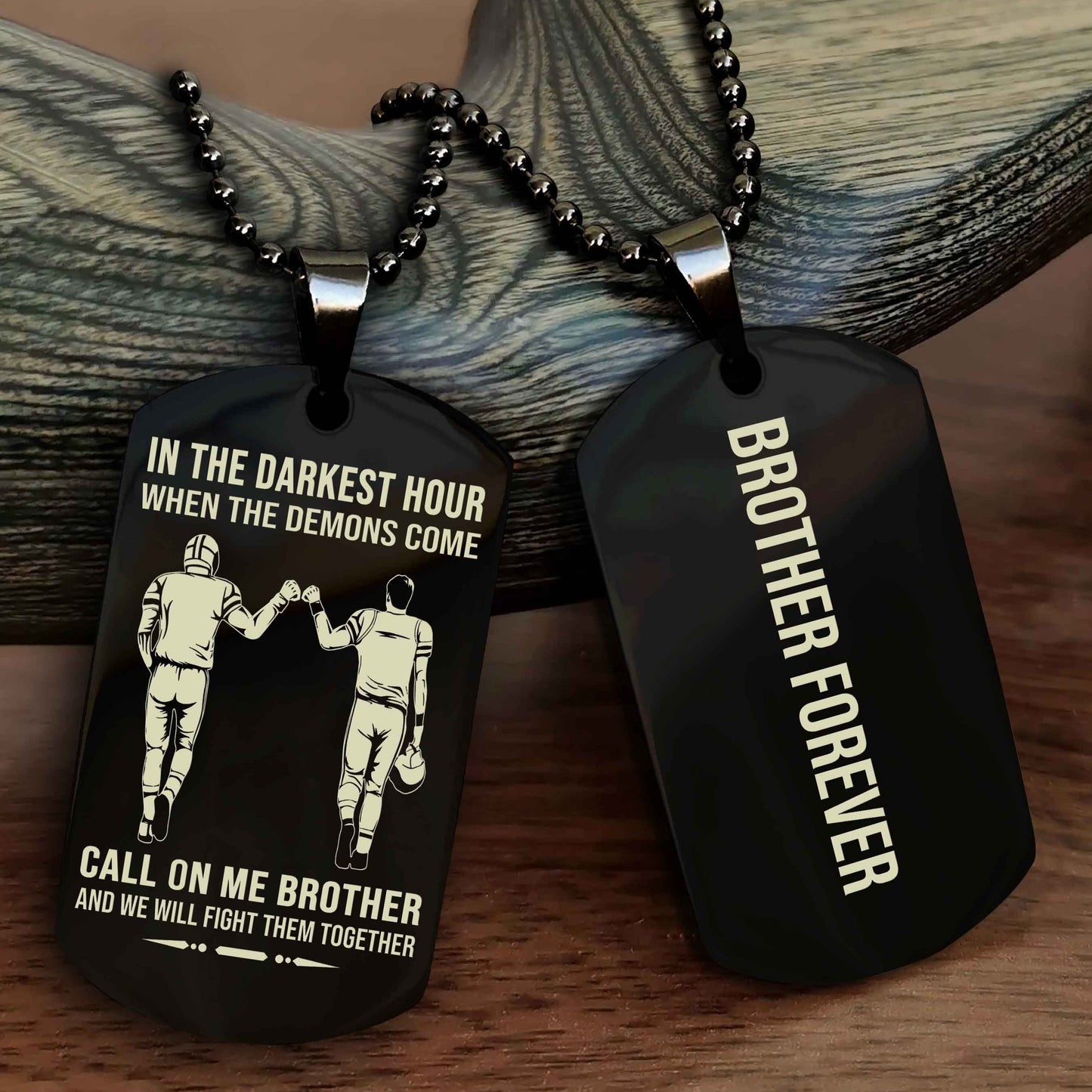 Viking customizable engraved black dog tag NAG double sided gift from brother, brother forevers
