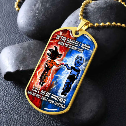 DRB Military Chain Silver Plated 18K Gold Plated Silver Plated Call On Me Brother And We Will Fight Them Together