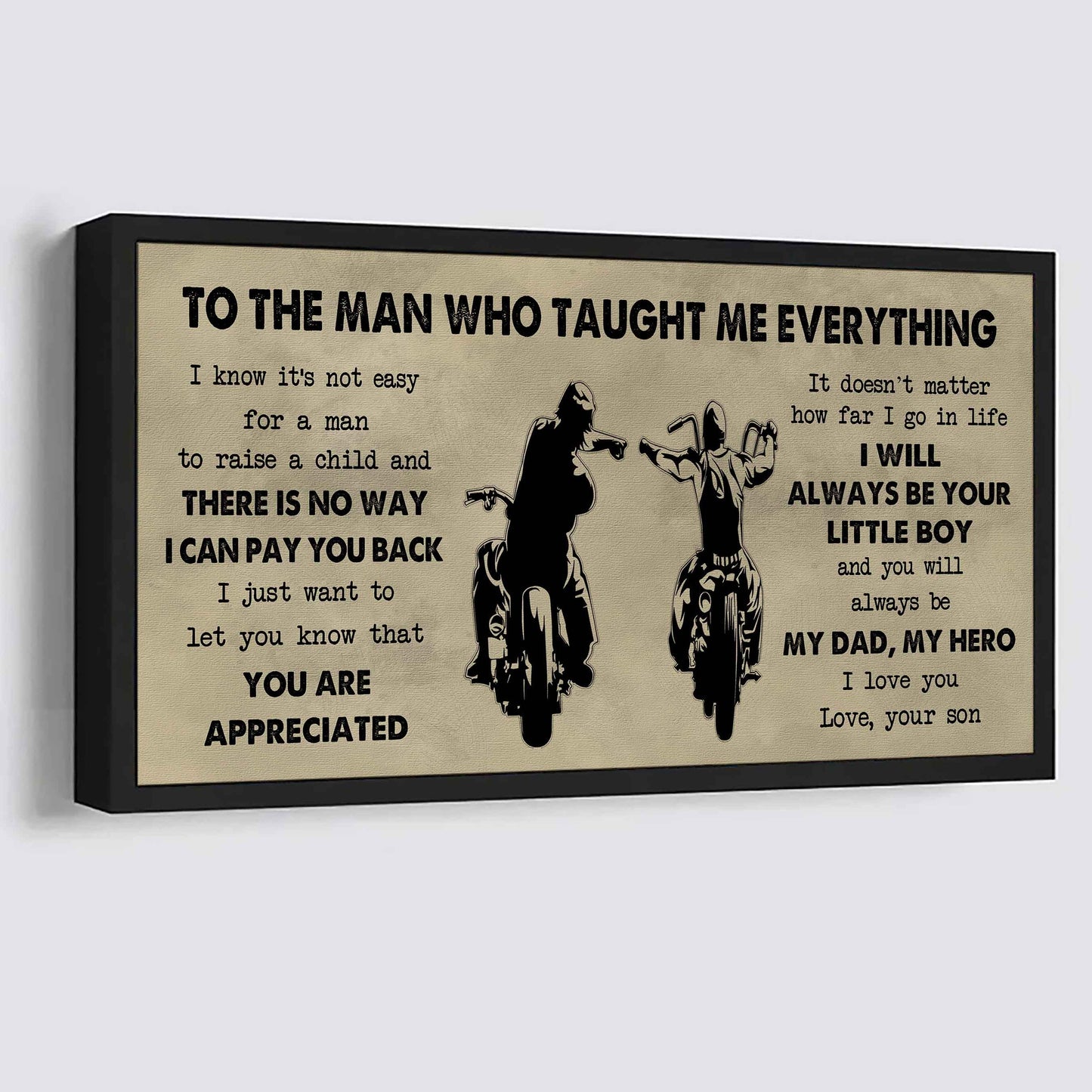 Samurai Poster Horizontal Canvas To My Dad I Know It's Not Easy To Raise A Child I Will Always Be Your Little Boy Gift From Son To Dad