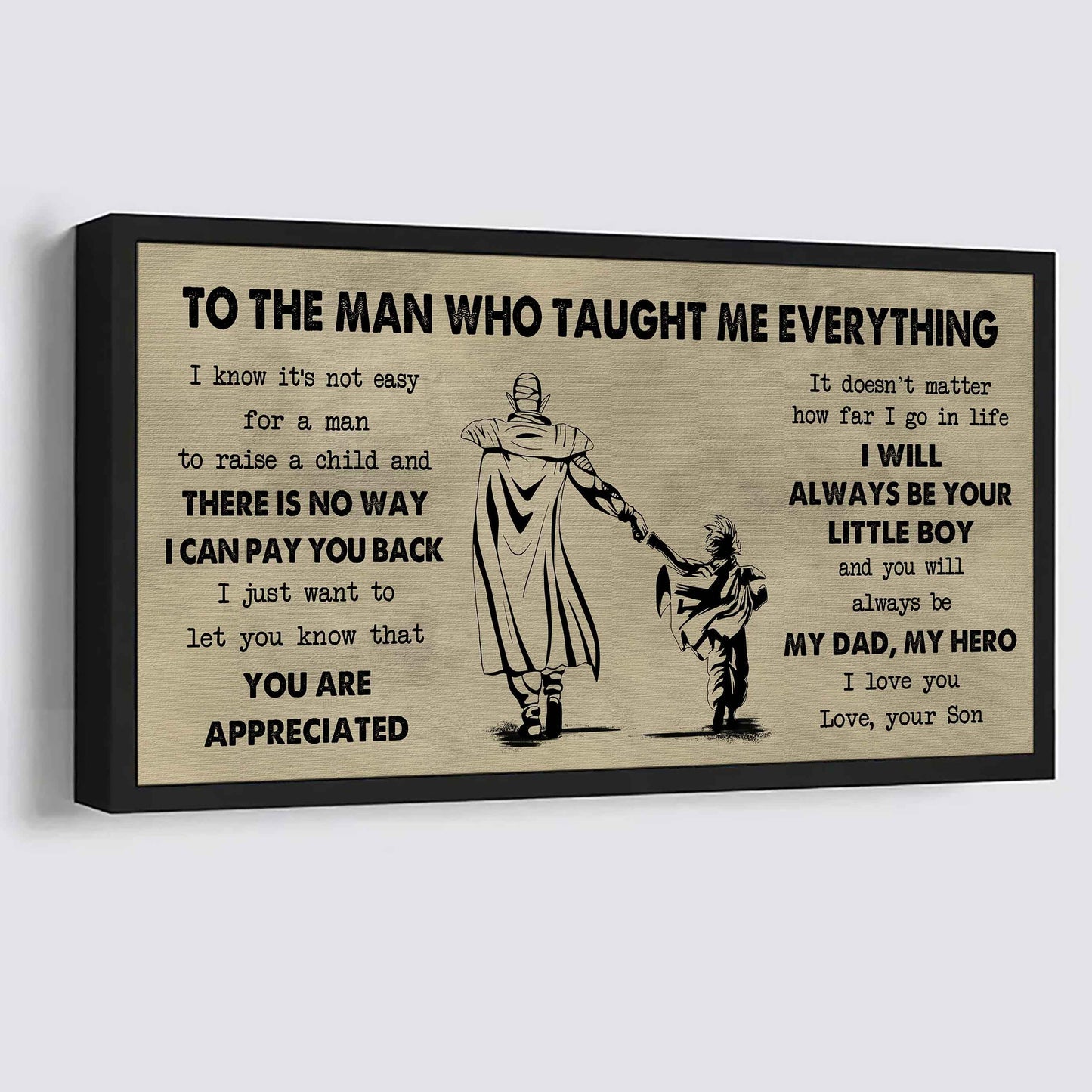 DRB To The Man Who Taught Me Everything - You Will Always Be My Hero Poster Canvas Gift For Father - Photo Upload