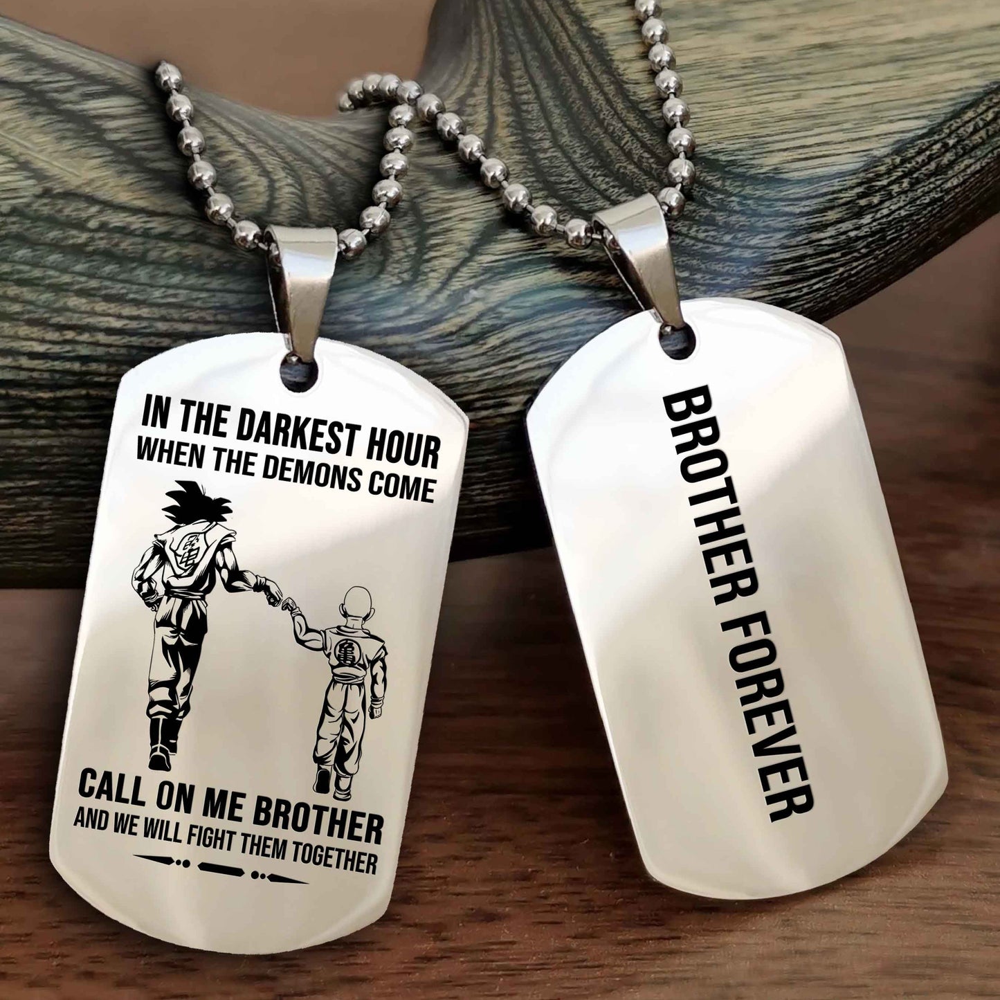 Biker Customizable engraved NAG dog tag double sided gift from brother, brother forevers