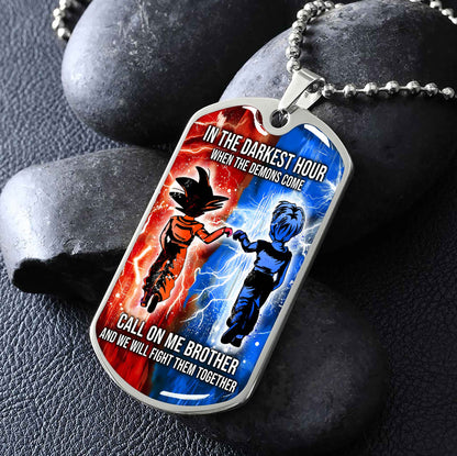 DRB Military Chain Silver Plated 18K Gold Plated Silver Plated Call On Me Brother And We Will Fight Them Together