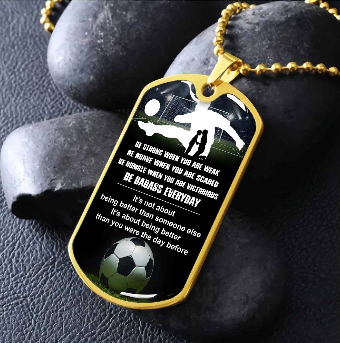Sport Military Chain 18K Gold Plated Silver Plated To My Son Mom Motivation Message