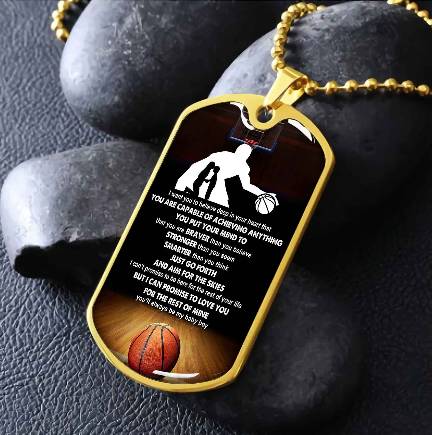 Sport Military Chain 18K Gold Plated Silver Plated To My Son Mom Motivation Message
