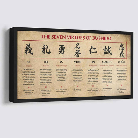 Samurai Poster Canvas-The Seven Virtues of Bushido
