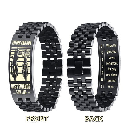 Sport Bike double side bracelet dad to son, When life gets you down, remember. It’s only one down, the rest is up.