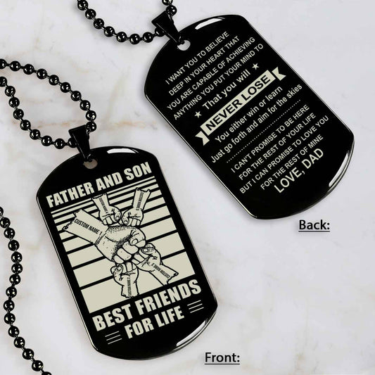 Family Fist Bump Team 5 Personalized Double Sided Dog Tag Father  And Son Best Friends For Life - Message on the back side