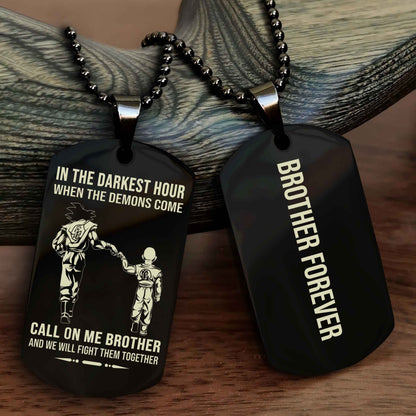 Soldier Customizable engraved black dog tag double sided gift from brother, brother forevers