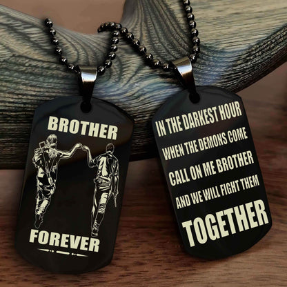 DRB Brother Personalized Double Sided Dog Tag For My Brother - Call On Me Brother And We Will Fight Them Together Gift For Your Friend