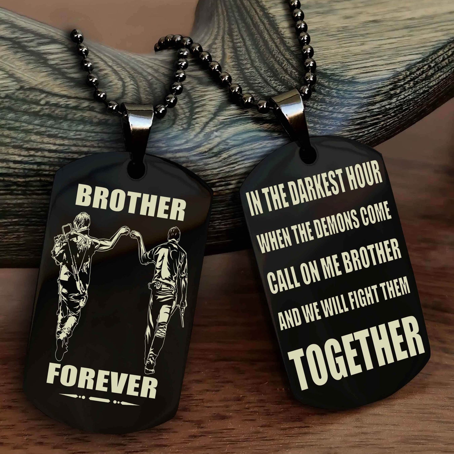 Soldier-Brother Personalized Double Sided Dog Tag For My Brother - Call On Me Brother And We Will Fight Them Together Gift For Your Friend