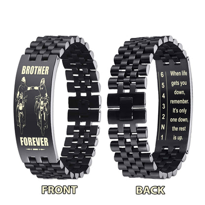 Biker double side bracelet, When life gets you down, remember. It’s only one down, the rest is up.