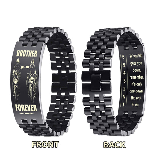 Biker double side bracelet, When life gets you down, remember. It’s only one down, the rest is up.