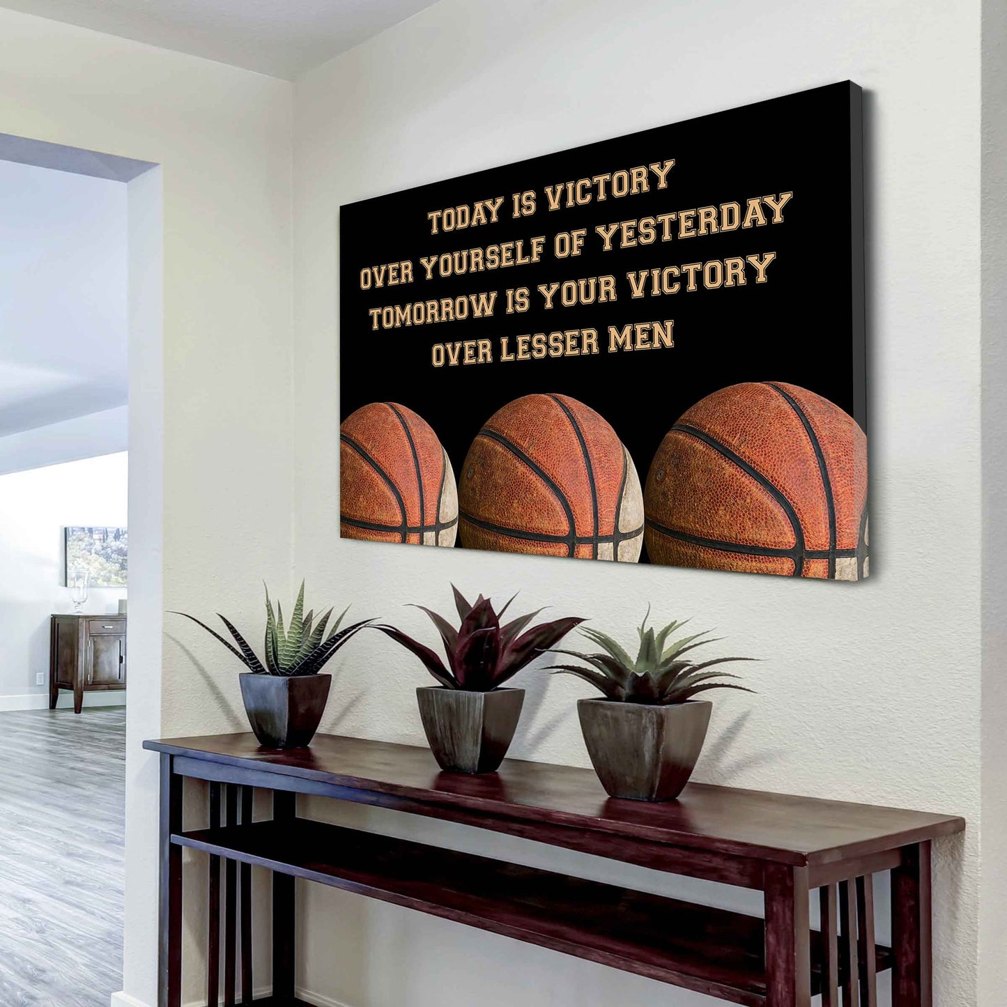 Basketball Poster Canvas Today Is Victory Over Your Self Best Gift With Motivation Quotes