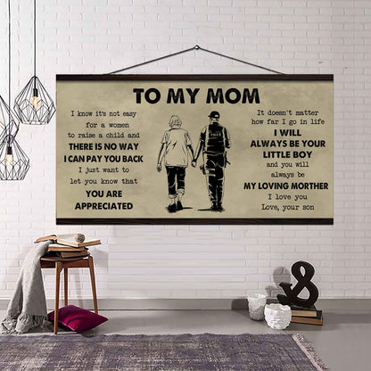 Family Poster Canvas To My Mom I Know It's Not Easy To Raise - I Will Always Be Your Little Boy