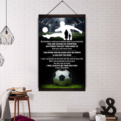 Tennis Poster Canvas Grandma To Grandson - That You Will Never Lose You Either Win Or Learn I Will Always Your No 1 Fan