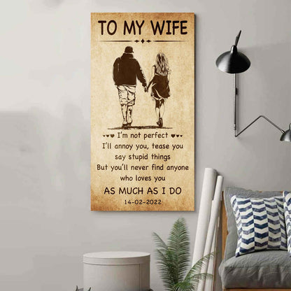 Biker Poster Canvas To My Wife - I Am Not Perfect