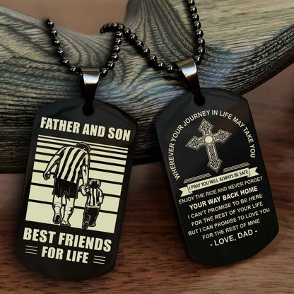 Knight Templar Cross Double Sided Dog Tag Father And Son Best Friend For Life - Gift For Son Never Forget Your Way Back Home
