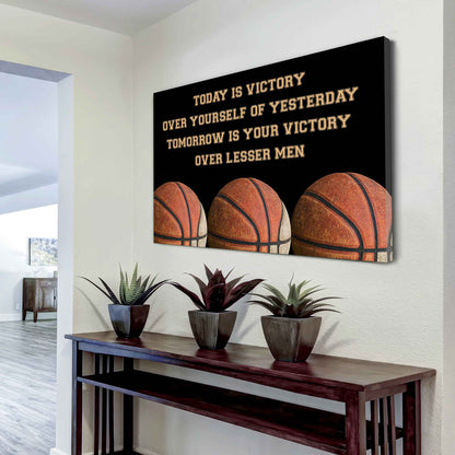 Sport Poster Canvas Today Is Victory Over Your Self Best Gift With Motivation Quotes