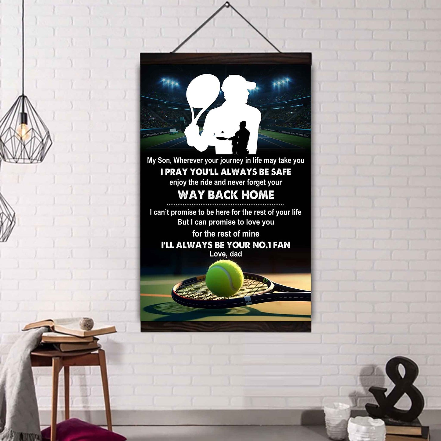 Baseball Poster Canvas Dad To Son - Never Forget Your Way Back Home I Will Always Your No 1 Fan